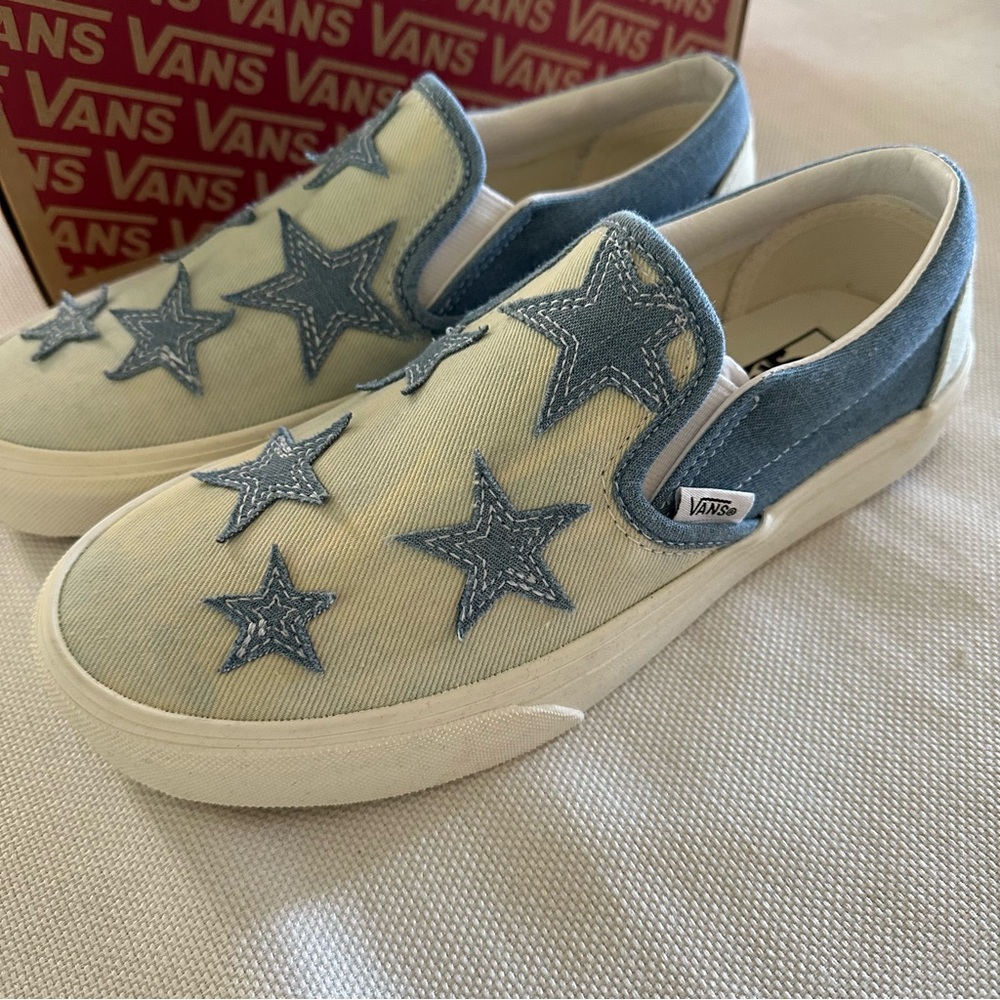 Vans Classic Starry Night Denim Women's Slip On Shoes - Women’s Size 8 NWOT